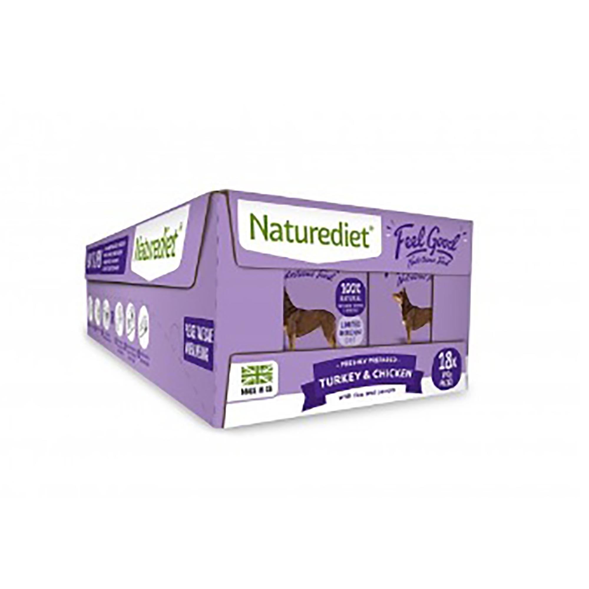 Naturediet Feel Good Turkey Chicken Wet Dog Food 18 x 390g Feedem